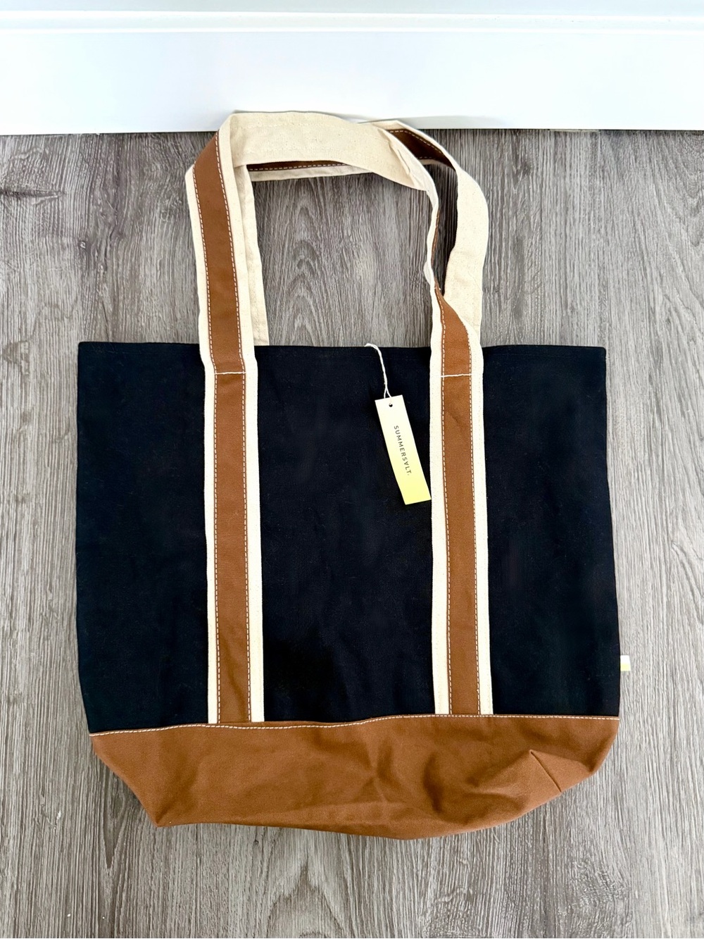 Summersalt The Classic Carry-It-All Tote Sea Urchin & Pralin Black & Brown NWT